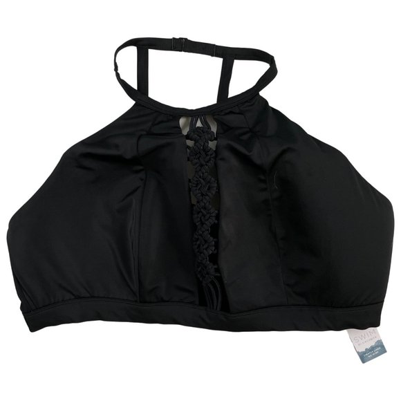 Cacique Swim Top Lightly Lined No Wire Size 24 Adjustable Racer Back Repreve $59 - Picture 1 of 5